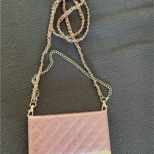 Quilted Pink Crossbody phone case wallet